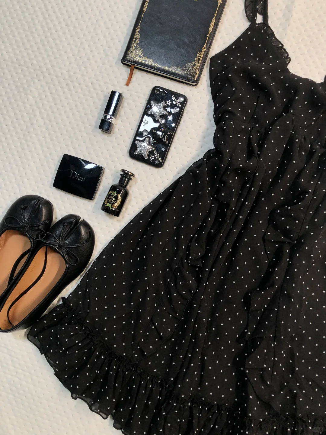 Black White Polka Dot Spaghetti Strap Short Homecoming Dress V Neck Ruffle Chiffon Vintage Cocktail Gown  NV6921