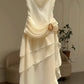 Ivory White Vintage Spaghetti Strap Long Chiffon Ball Gown Evening Dress Party Dress nv4161