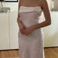 White solid color fashion elegant long satin wedding bridesmaid dresses guest party dresses prom dresses evening dresses ball gowns nv3935