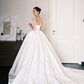 Strapless Boned Satin Ballgown Wedding Dress with Pearl Detail  NV7386