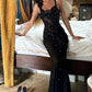 Fashion Spaghetti Strap Backless Lace Black Maxi Dress Sleeveless Dress Long Birthday Costume Prom Dress Evening Dress nv1820
