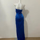 Royal Blue Fashion Elegant Long Satin Ball Gown Evening Dress Party Dress nv4179
