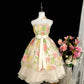 White floral fashion elegant short tulle ball gown evening dress birthday dress nv4778