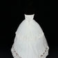 White Delicate Beading Elegant Long Lace Tulle Ball Gown Evening Dress nv4923