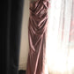 Pink Beaded Elegant Long Satin Floor Length Ball Gown Evening Dress Party Dress nv4187