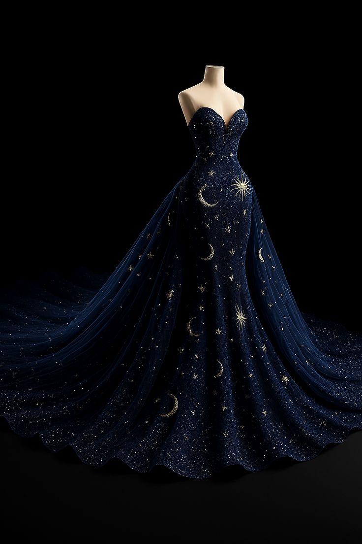 Robe de bal longue NiceVestidos - Bleu marine, somptueuse, scintillante et ornée de perles exquises NV6108