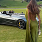 Green fashion elegant backless ribbon long formal prom dress evening gown party dress nv3648
