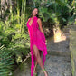Pink Fashion Elegant Chiffon Short Ruffle Holiday Party Dress nv3877