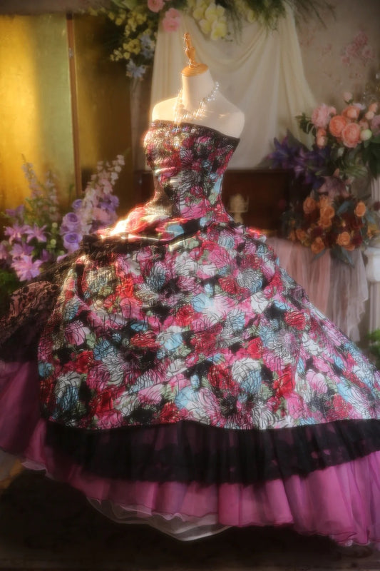 NiceVestidos--Vintage Dress Princess Dress Floral Exquisite Beaded Tulle 16-Year-Old Dress NV5857