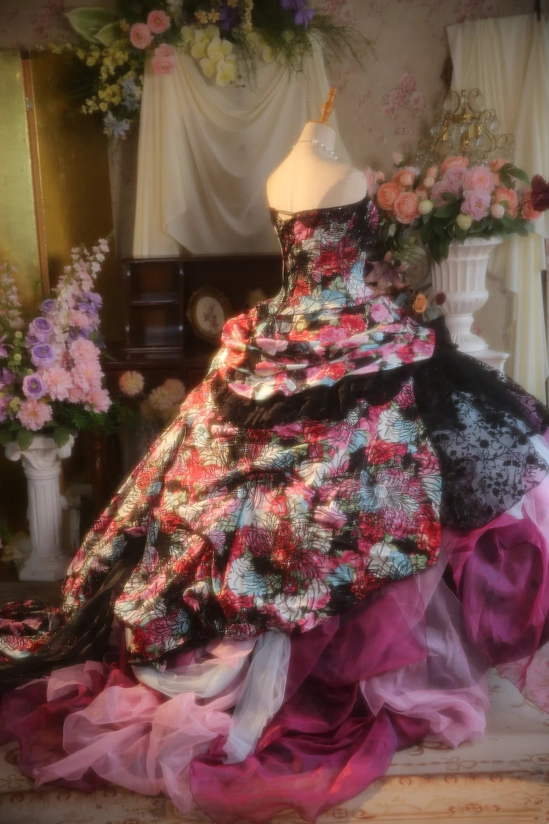 NiceVestidos--Vintage Dress Princess Dress Floral Exquisite Beaded Tulle 16-Year-Old Dress NV5857