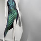 Purple Teal Shiny Charming Short Satin Sexy Prom Dress Evening Dress Party Dress nv5140