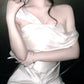 Robe de soirée élégante en satin Champagne Moonlight, asymétrique et torsadée, avec traîne (NV6856)