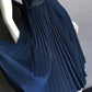 Navy blue short satin fashion pleated homecoming dress birthday dress nv5142