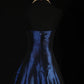 Navy Blue Gorgeous Shiny Vintage Fashion Off Shoulder Exquisite Beading Long Satin Elegant Ball Gown Party Dress Prom Dress nv3852