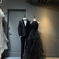 Robe de bal longue noire brillante NV6624