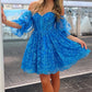 Cute Blue Lace Short Prom Dresses, Blue Lace Homecoming Dresses, Blue Formal Graduation Evening Dresses nv1475