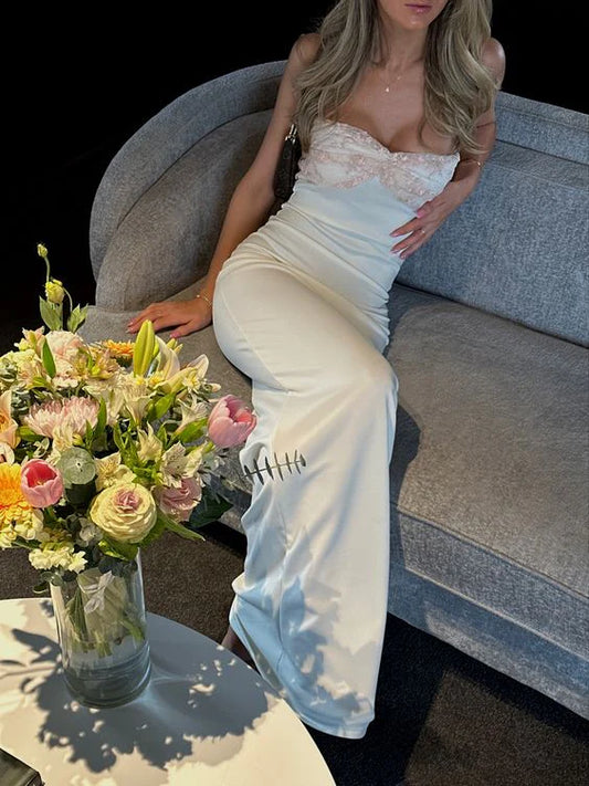 White off shoulder fashion floral bodycon long prom dress elegant party dress evening gown nv1777