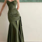 Green Satin Mermaid Long Sweetheart Evening Gown Prom Dress Party Dress nv1775