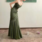 Green Satin Mermaid Long Sweetheart Evening Gown Prom Dress Party Dress nv1775