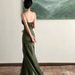 Green Satin Mermaid Long Sweetheart Evening Gown Prom Dress Party Dress nv1775