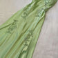 Sage Green/Pink Vintage V Neck Beaded Spaghetti Strap Backless Long Mermaid Ball Gown Evening Dress Formal Party Dress nv3599
