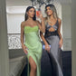 Simple Fashion Sage Green Spaghetti Strap Party Dress Evening Gown Prom Dress nv1793