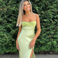 Simple Fashion Sage Green Spaghetti Strap Party Dress Evening Gown Prom Dress nv1793