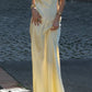 Elegant Light Yellow A Line Strap Satin Long Prom Dress Evening Dress nv5393