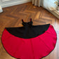 Robe rouge à fond rouge, jupe ample, courte devant et longue dos, robe d'anniversaire, robe de soirée NV6594