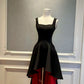 Robe rouge à fond rouge, jupe ample, courte devant et longue dos, robe d'anniversaire, robe de soirée NV6594