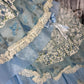 Blue floral princess long tulle ball gown evening dress quinceanera dress nv4651