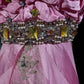 Pink Fashion Ruffled Mermaid Satin Beaded Long Ball Gown Evening Dress Beautiful Bride Wedding Dress nv4291