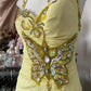 Yellow Elegant Fashion Halter Neck Exquisite Beaded Sequins Rhinestone Long chiffon Mermaid Slim Prom Dress Birthday Dress Party Dress Evening Dress nv3880