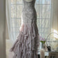 Elegant Purple Spaghetti Strap Applique Bodycon Backless Evening Dress Chiffon Sequin Long Ball Gown Party Dress nv4111