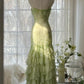 Green Mermaid Vintage Sweetheart Beaded Multi-Layer Long Chiffon Fairytale Ball Gown Party Dress nv4113