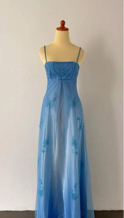 Blue/Pink Exquisite Gradient Beaded Vintage Long Prom Gown Evening Gown Party Dress nv4272