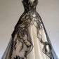 Robe gothique sans manches en tulle et dentelle à panneaux noirs et blancs NiceVestidos NV6201