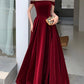 Elegant Burgundy Velvet A-Line Tie Floor Length Party Dress Deep Red Evening Gown Prom Dress nv1792