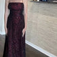 Burgundy Vintage Exquisite Beaded Spaghetti Straps Fashionable Elegant Long Mermaid Tulle Formal Women's Ball Gown Evening Gown Party Dress Prom Gown nv3932