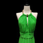 Green fashion elegant pattern long strap backless Wedding Guest Dresses floor-length chiffon ball gown evening dress birthday party dress prom dress nv3969
