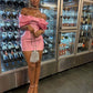 Fashion Pink Off Shoulder Bow Homecoming Dress Short Homecoming Dress Prom Dress Evening Dress nv1853