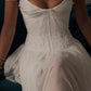 White Solid Pretty Charming Long Chiffon A-Line Floor Length Train Ball Gown Evening Dress Wedding Bridesmaid Dresses prom dress nv3825