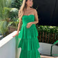 Green multi-layered ruffled long ball gown evening dress party dress nv2223