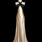 Champagne Black Fashion Elegant Strap Long Mermaid Slim Fishtail Skirt Satin Floor Length Train Ball Gown Evening Dress Prom Dress nv3866