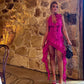 Pink Fashion Elegant Chiffon Short Ruffle Holiday Party Dress nv3877