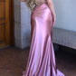 Pink Purple Fashion Elegant V-neck Spaghetti Straps Long Mermaid Slim Satin Sexy Empire Pleated Trailing Party Ball Gown Evening Dress Prom Dress nv3933