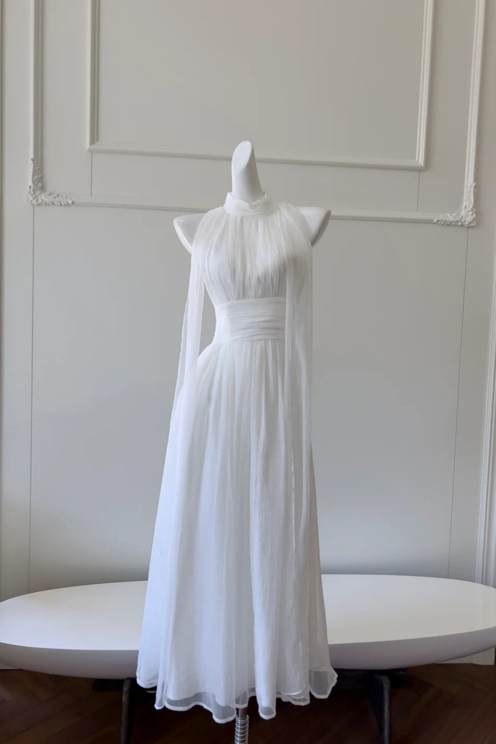 NiceVestidos - Robe longue fluide en mousseline à bretelles NV6085