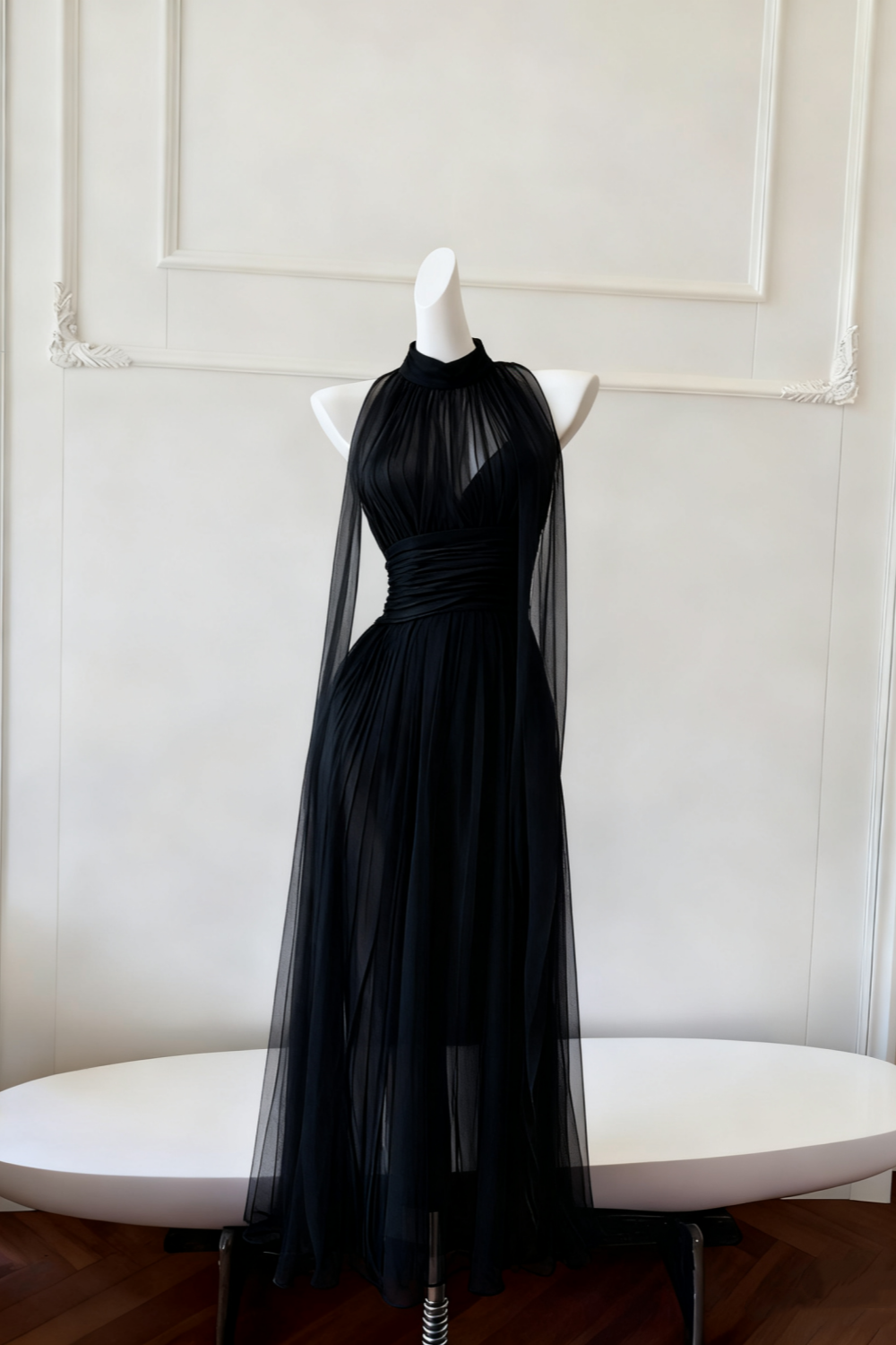 NiceVestidos - Robe longue fluide en mousseline à bretelles NV6085