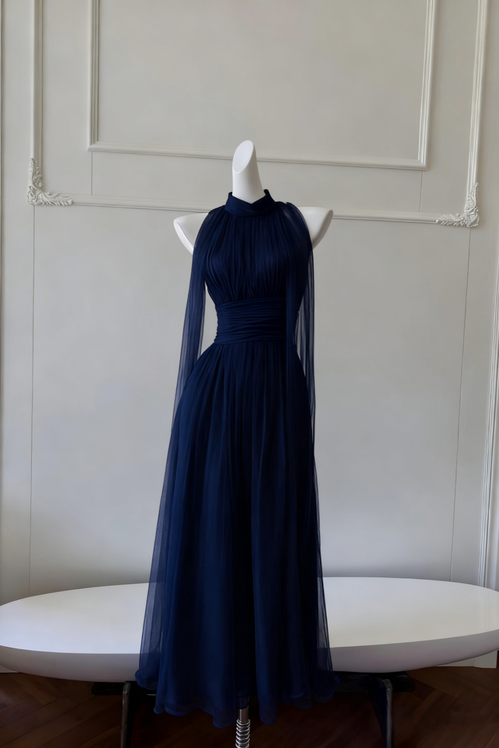 NiceVestidos - Robe longue fluide en mousseline à bretelles NV6085