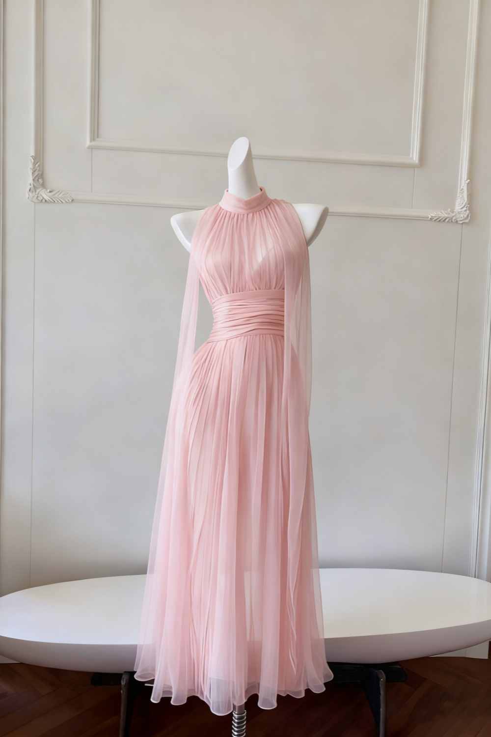 NiceVestidos - Robe longue fluide en mousseline à bretelles NV6085